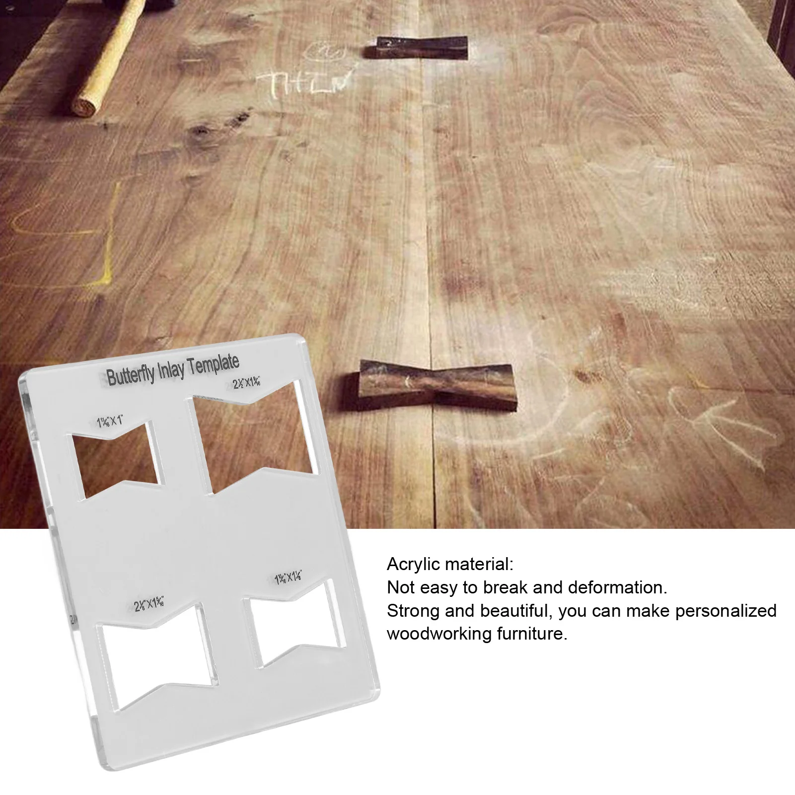 

Bowtie Router Template, Butterfly Inlay Template Acrylic Bowtie Router Template for Woodworking Furniture Repair Reinforcement