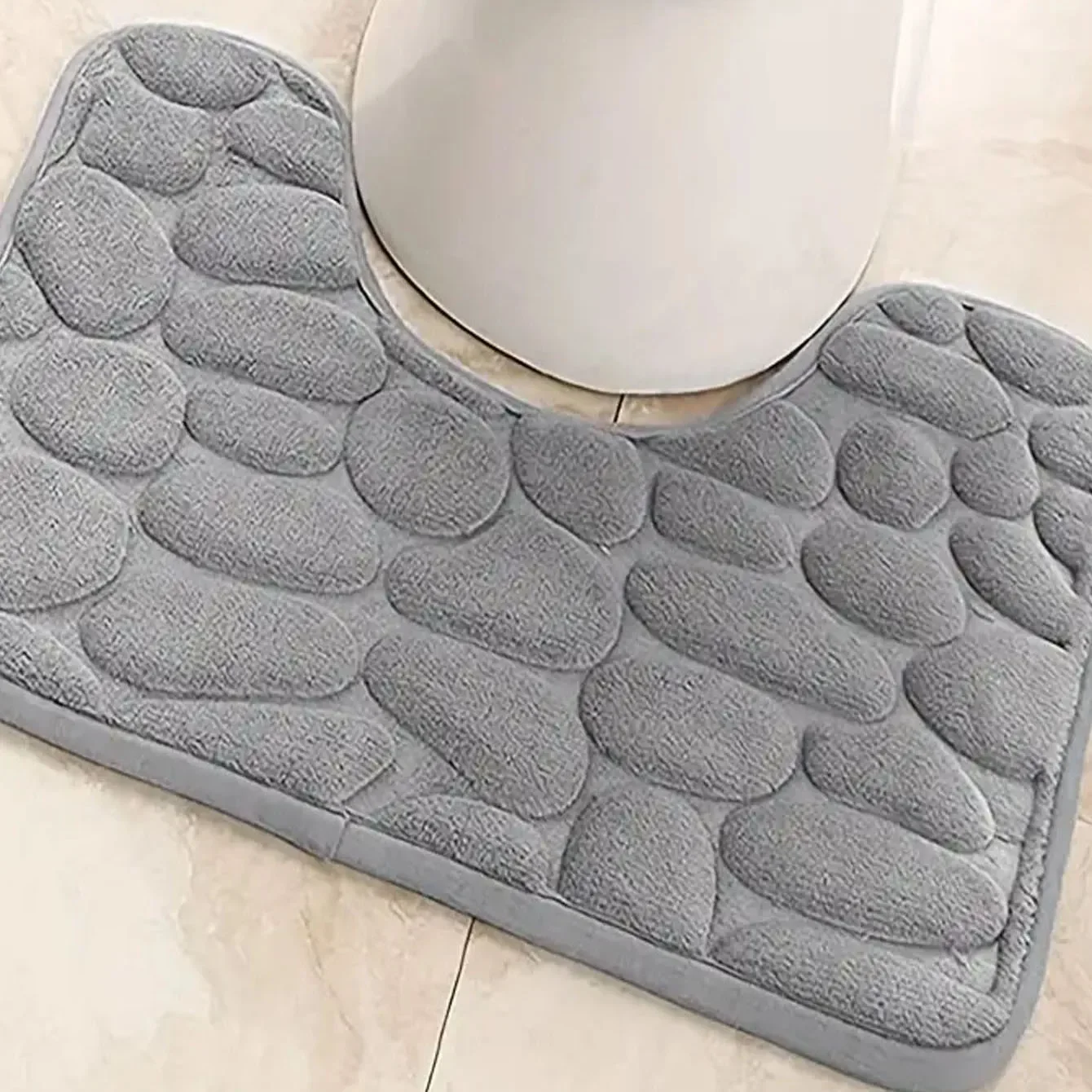 U-shaped Toilet Bath Mat Polyester ToiletMat Soft Anti-Skid Water Absorbing Door Mats Bathroom Home Decoration Toilet Door Mat