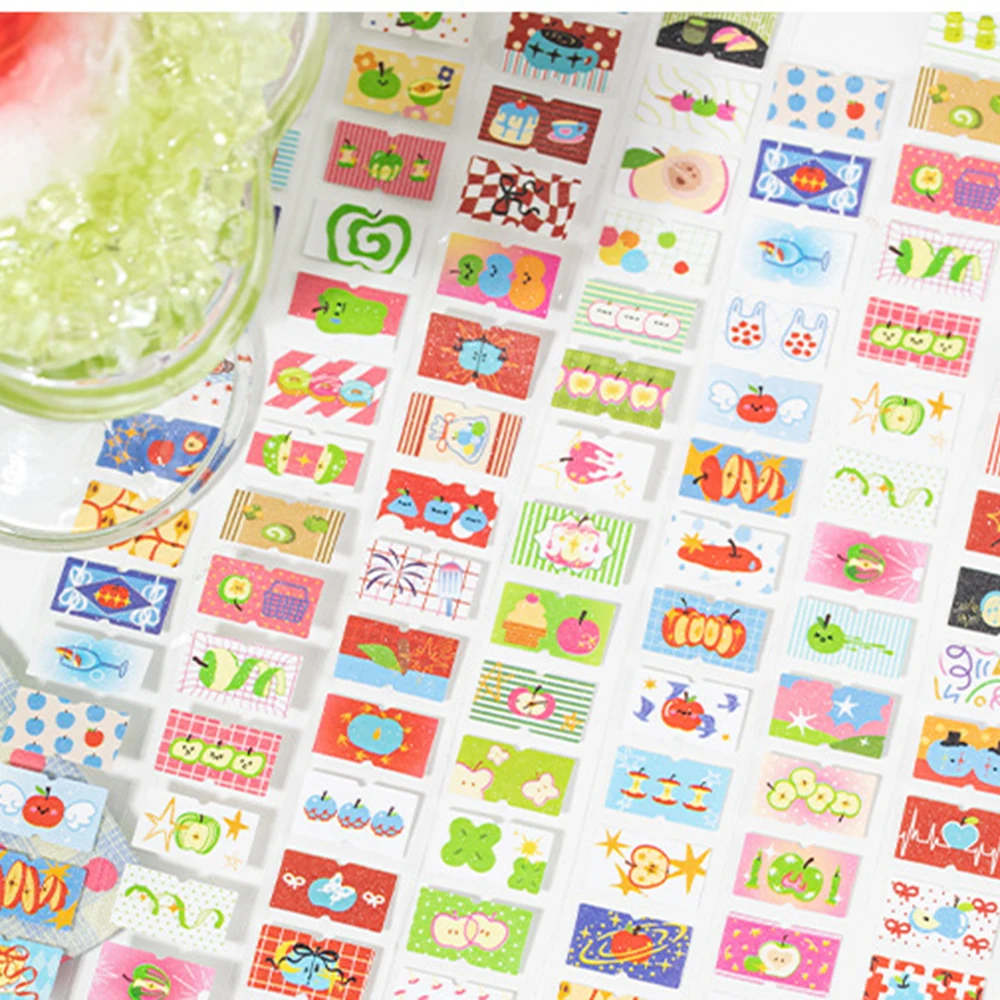 2m/roll Apple Fantasy Series Kawaii Die Cut Label Stickers DIY Scrapbook Decoration Diary Junk Journal Aesthetic Stickers