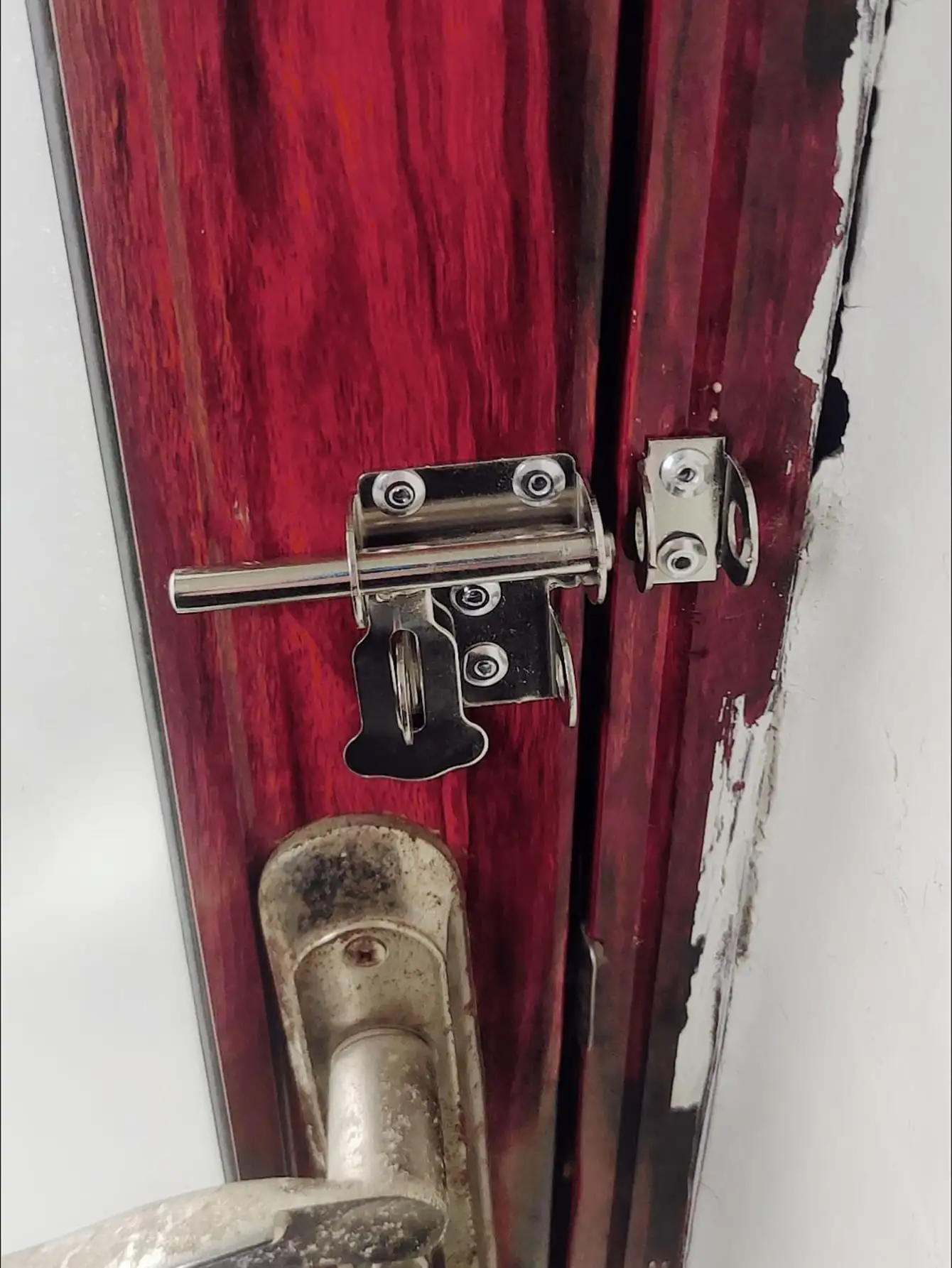 مزلاج باب من الفولاذ المقاوم للصدأ قفل باب المرحاض بوابة قفل أمان مسامير منزلقة مزلاج الأجهزة آلية انزلاق قفل بمشبك المنزل