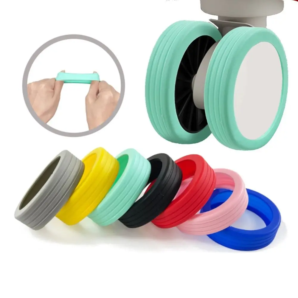 4/8Pcs Silicone Luggage Wheels Protector with Silent Sound Reduce Wheel Wear Suitcase Wheels Protection Cover Accessories