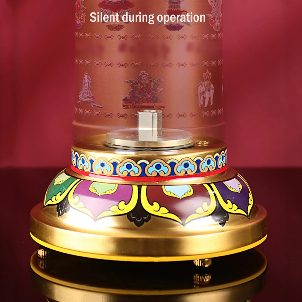 عجلة صلاة مانشالا التبتية، قم بتوصيل أنبوب دوار 8 في 1 على طراز ثمانية شائبة، زخارف ميمونة لسطح المكتب المنزلي