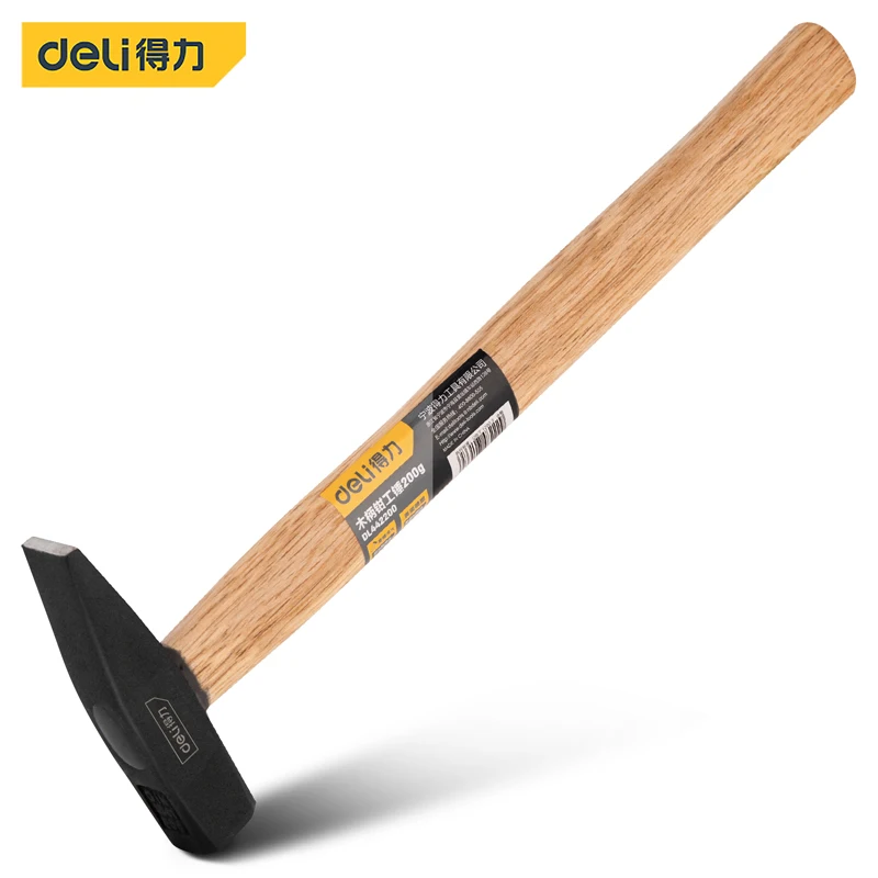 Deli 1Pcs 200/300/500/800g Multifunctional Hammer Household Wood Handle Nail Hammera Woodworking Portable Hand Repairing Tools