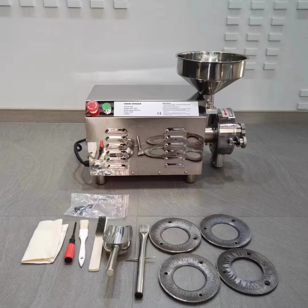 Commerciële elektrische korenmolenmachine Duurzaam 20-40 kg/u Efficiënt graanmolen met grote capaciteit