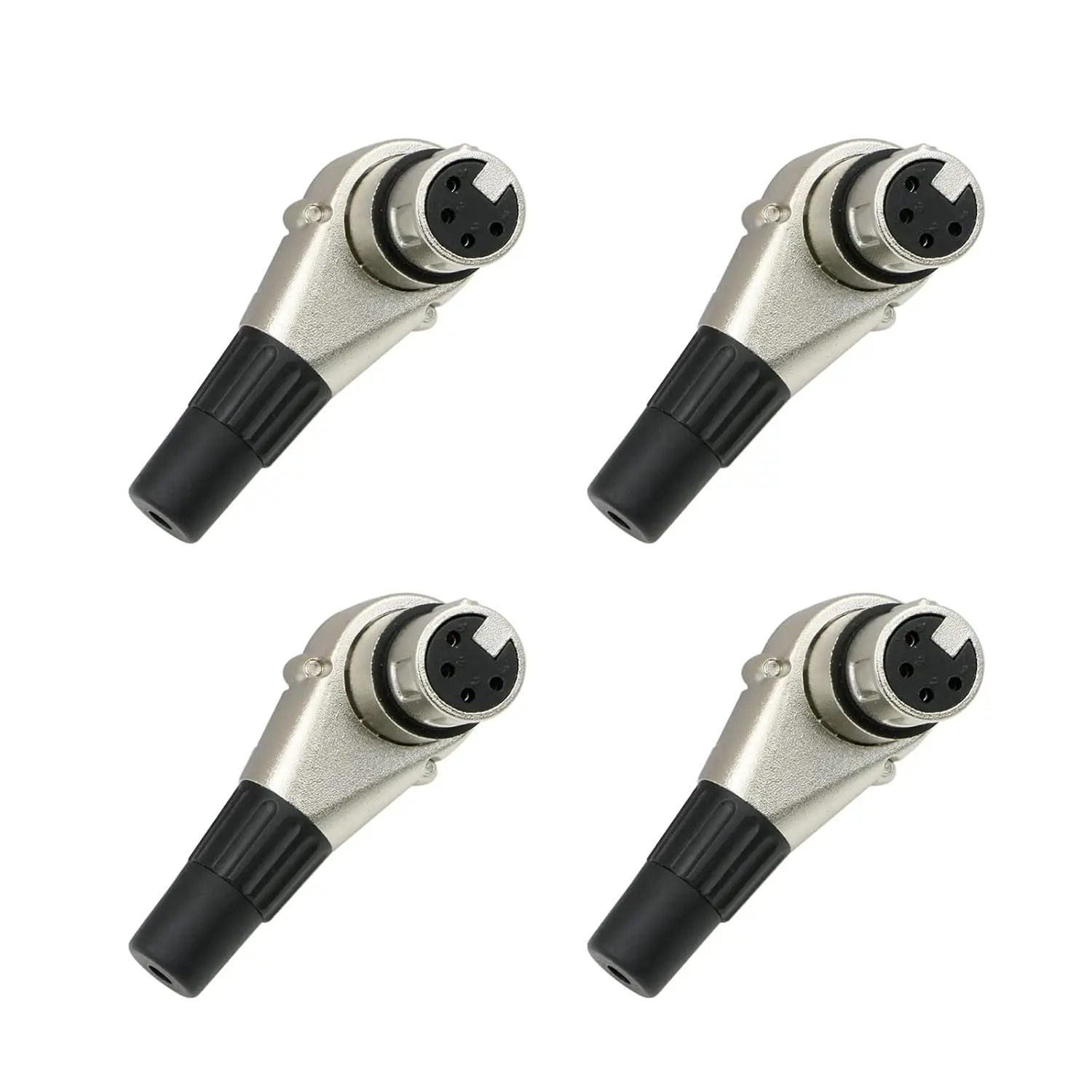 Alvins Adjustable Right Angle 4 Pin XLR Female Connectors for Varicam IT(4 PCS,Female)