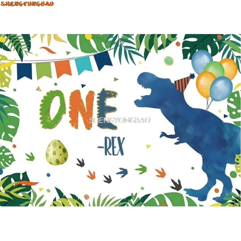Cartoon Dinosaur Happy Birthday Party Decoration Newborn Photography Backdrop Props Photocall Baby Shower Photo Background HR-01