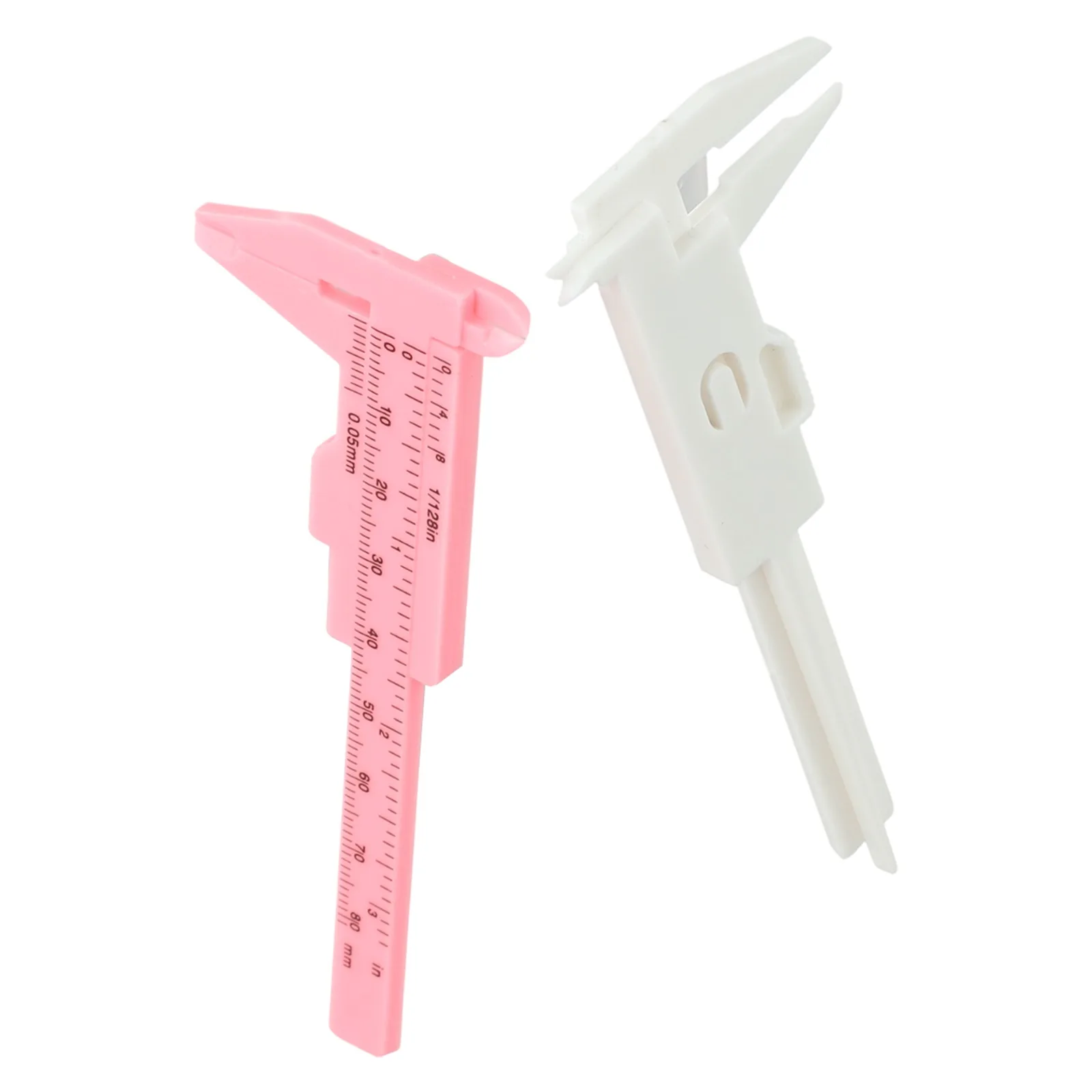2PCS 80mm Mini Kunststoff Schiebe Messschieber Messen Lineal Mikrometer Messschieber Mikrometer Mess Werkzeug