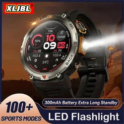 XLJBL 2024 Smartwatch Outdoor do Huawei Xiaomi GT4 Pro zegarek męski 100 na ciśnienie krwi + sportowa bransoletka z latarką LED