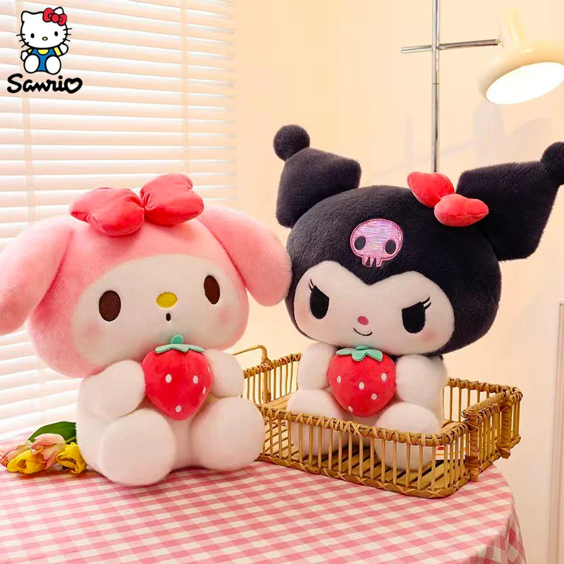 Kawaii Sanrio плюшевые игрушки куклы мультфильм Kuromi My Melody клубника серия плюшевые фигурки Детские милые куклы подарки на день рождения