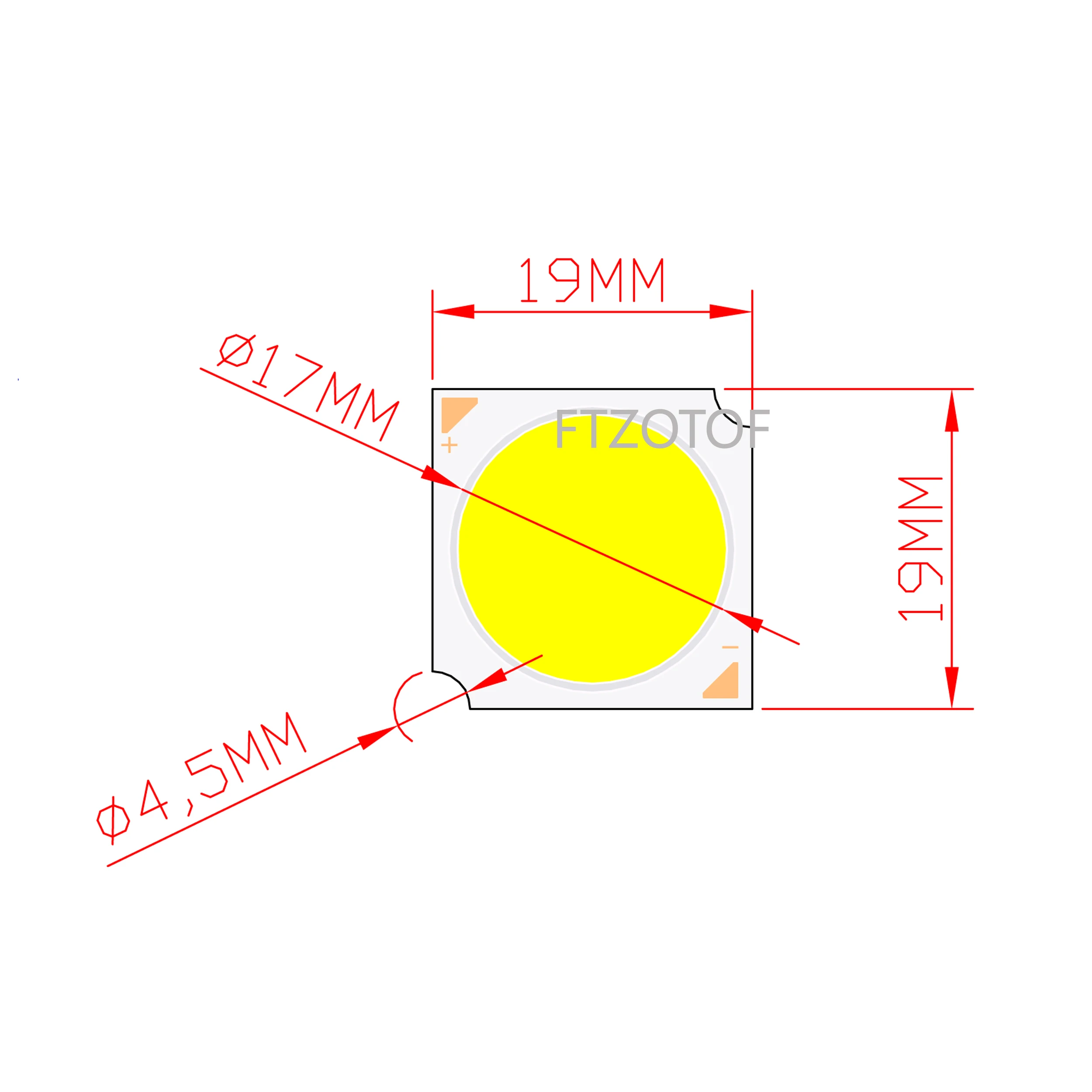 FTZOTOF COB Module LED Light Source diodo Chip freddo 19x19mm amazon17mm DC 30-33V 10W 15W 20W 30W per Down Track lampadine lampade domestiche fai