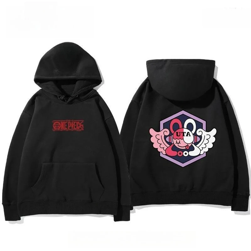 

2025 ONE PIECE модный новый горячий красноволосатый свитер для певицы, двумерный Uta окружающий свободный парный свитер с капюшоном