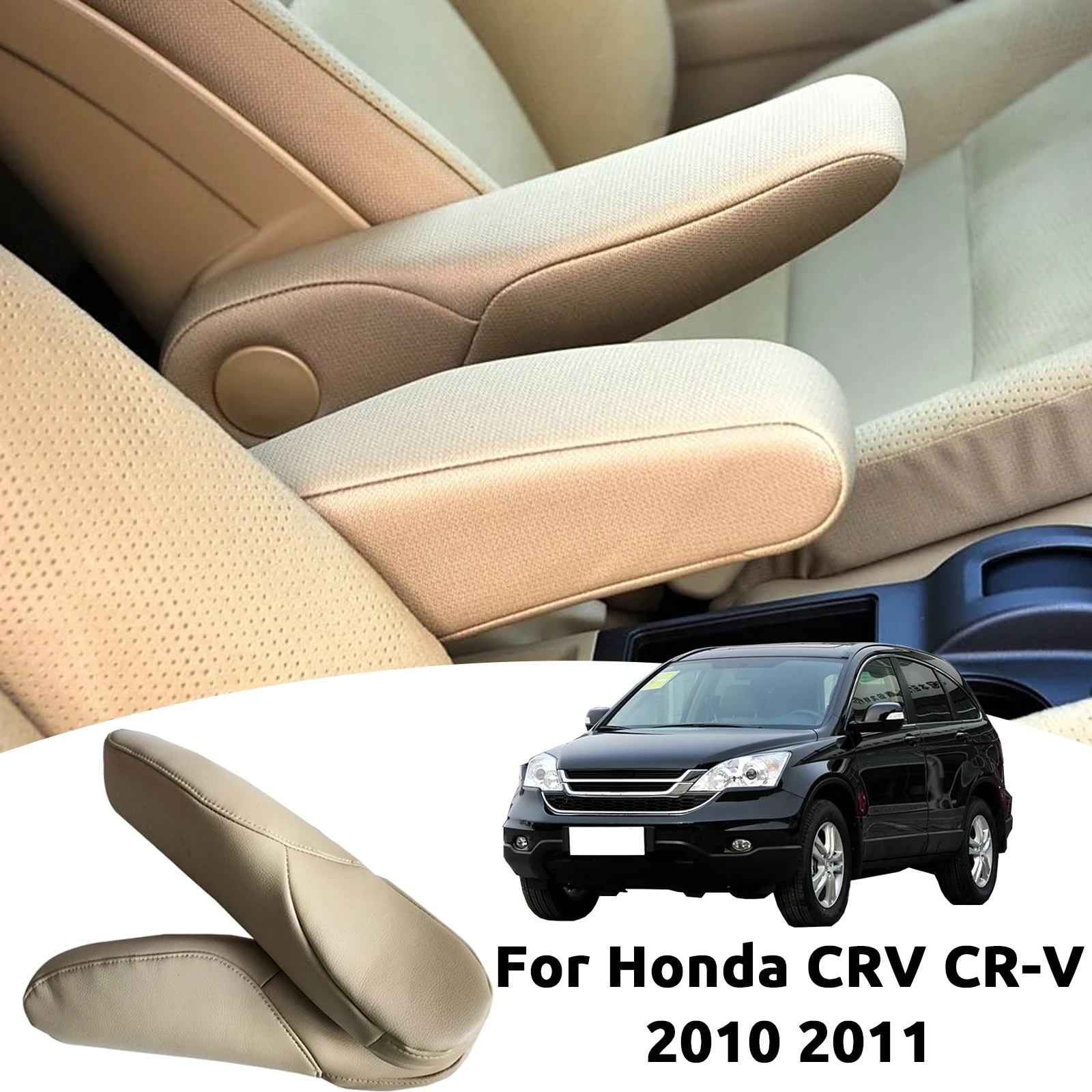 2 PCS For Honda CRV CR-V 2010 2011 Car Side Seat Armrest Cover Microfiber Leather Original Curve Replication