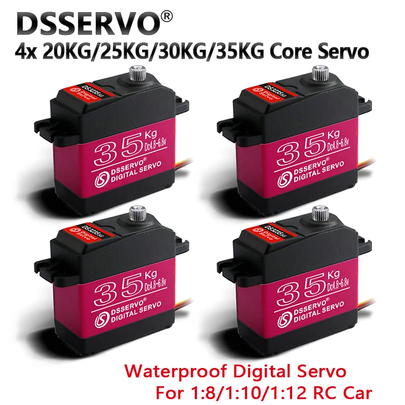 4X Wasserdichtes Servo 20Kg 25Kg 30Kg 35Kg 40Kg Hochgeschwindigkeitsservo Pro Metal Gear Digital Servo Baja Servo für RC-Cars im Maßstab 1/8 1/10