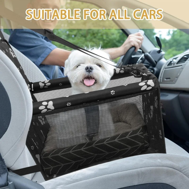 

Small Dog Car Seat Booster Waterproof Foldable Travel Bed Oxford Fabric Non Slip Washable Pet Carrier for SUV Car Truck Use