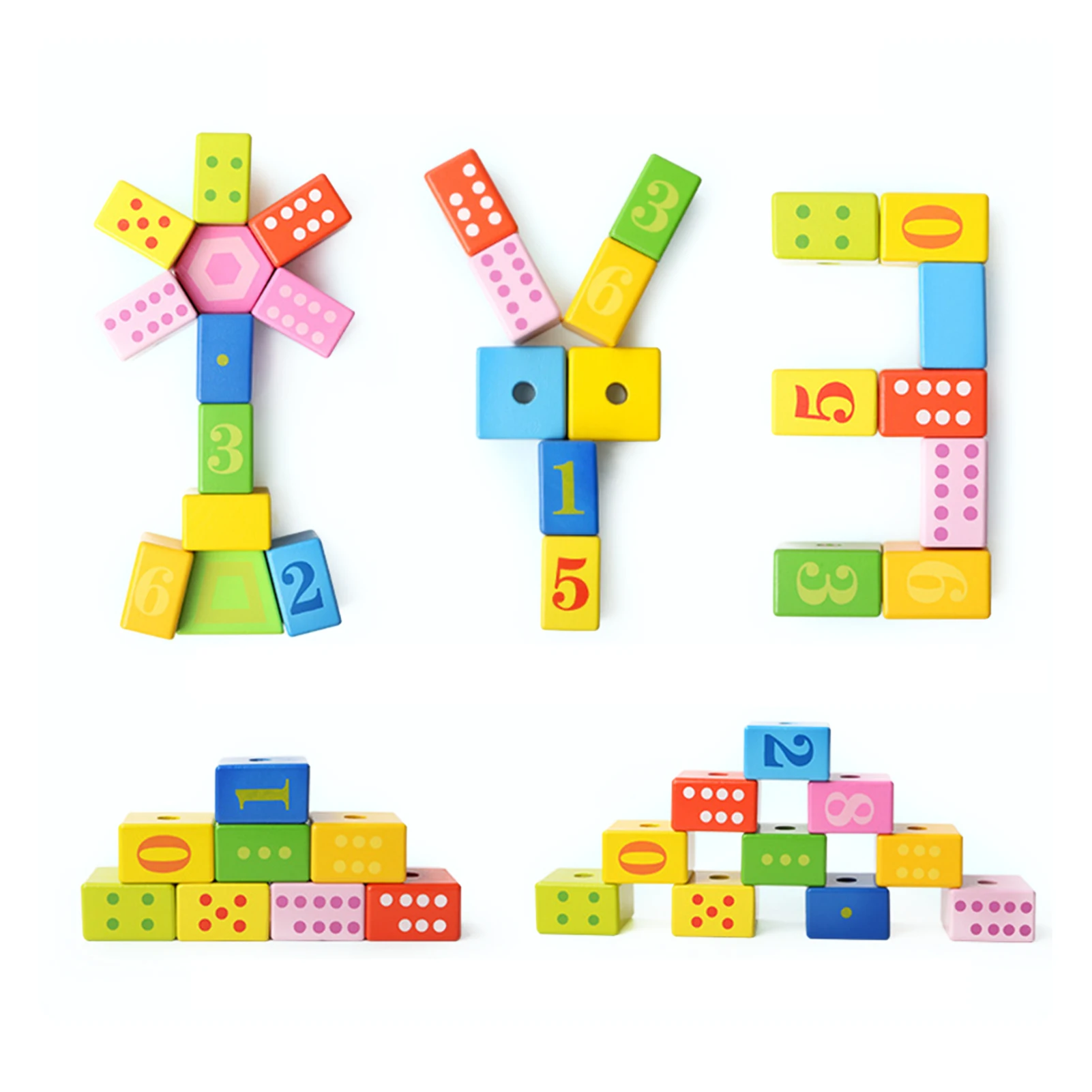 Beads Threading Game For Girls Boys Colored Wooden Toy Kids Early Educational Toy