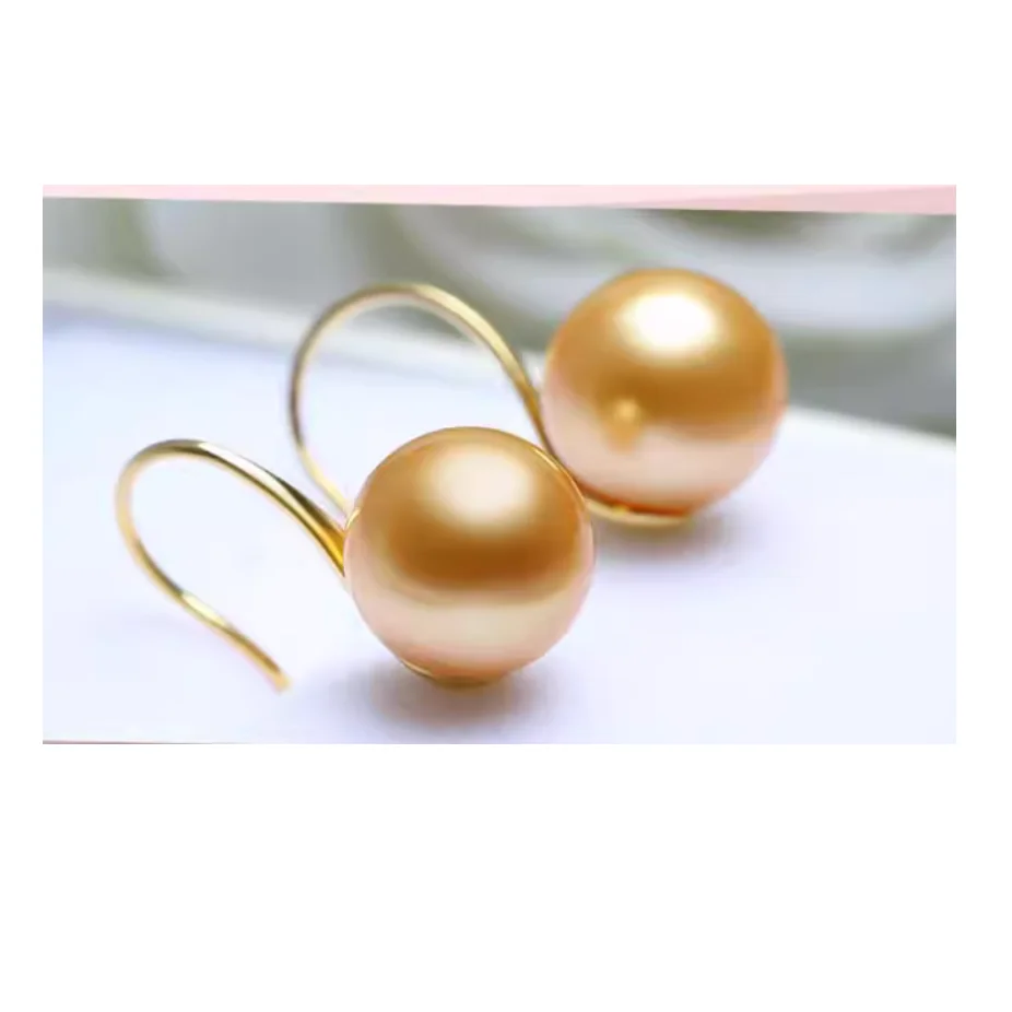 

A pair 10-11mm genuine natural gold pearl earring