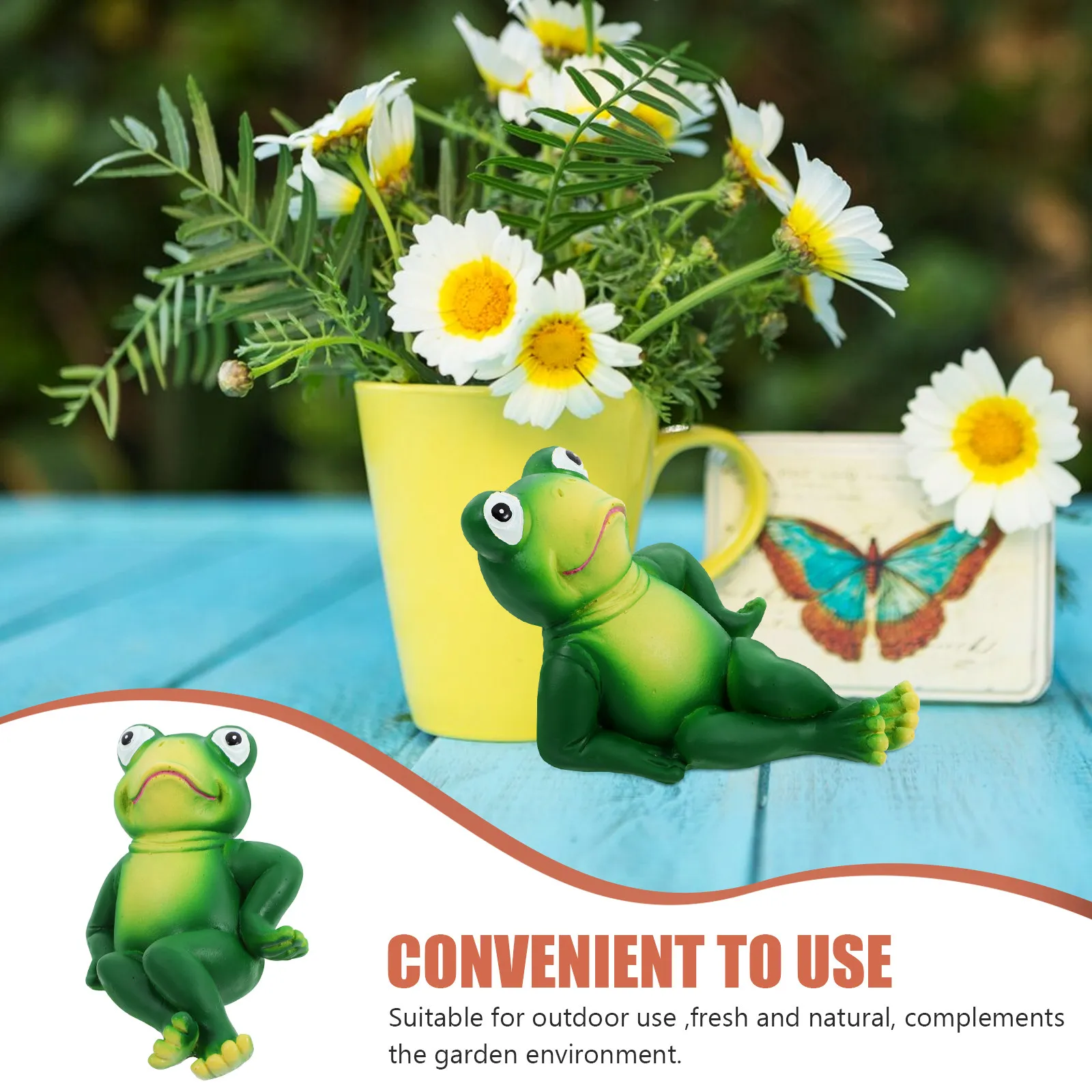 Cute Resin Frog Garden Ornament Outdoor Frog Decor for Garden Yard Balcony Patio Flower Bed Lawn Decoration Charming Whimsical