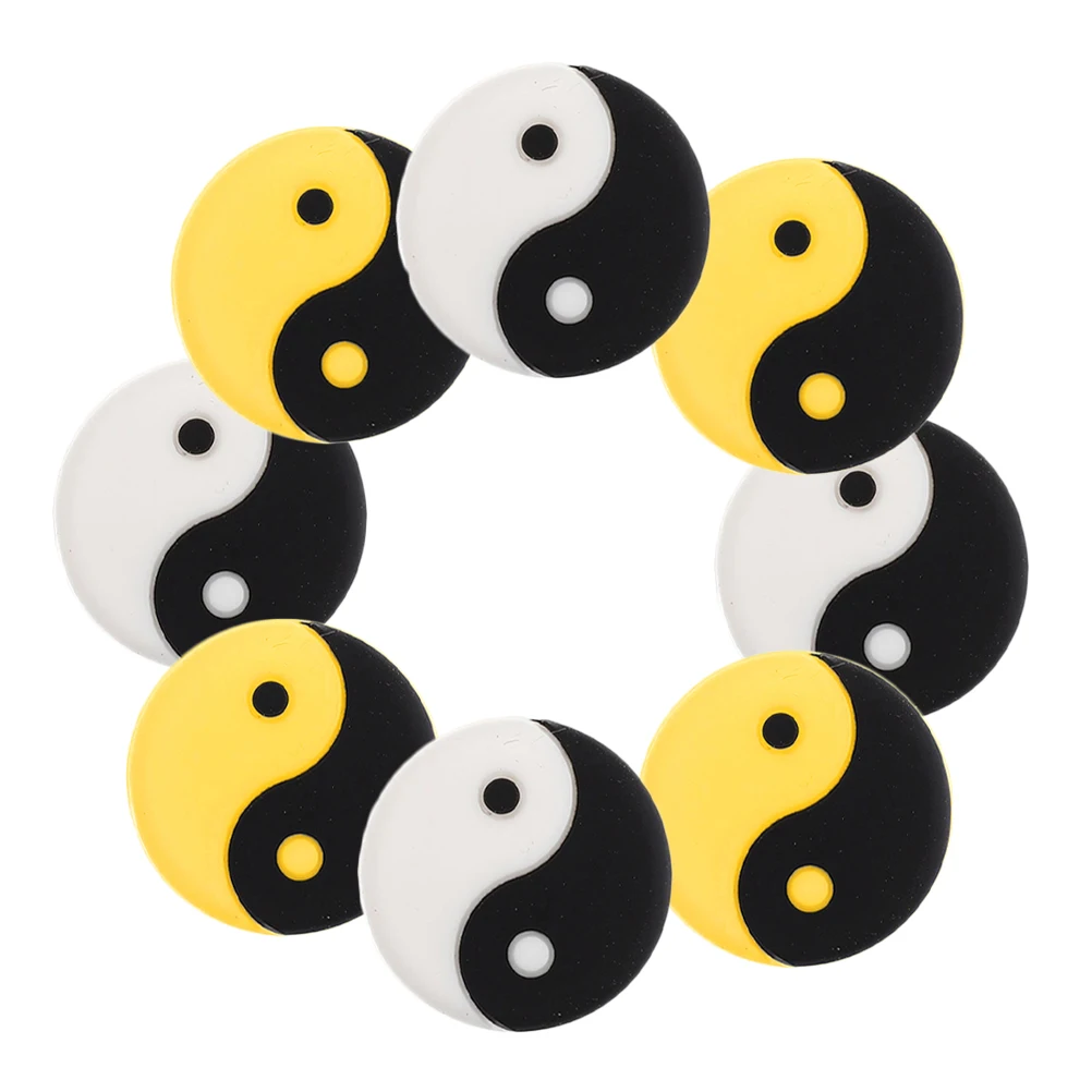 

8 Pcs Shock Absorber Silicone Vibration Dampener Lightweight Yellow White Tennis Dampener For Racket Racquet Accessories Tennis