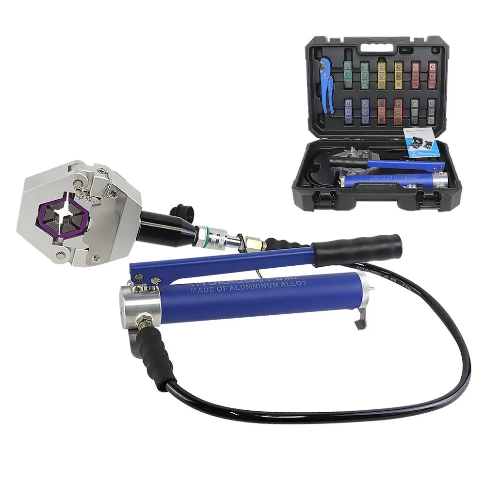

Hose Crimper High Pressure Hydraulic Hose Crimping Handheld with 7 Sets of Dies