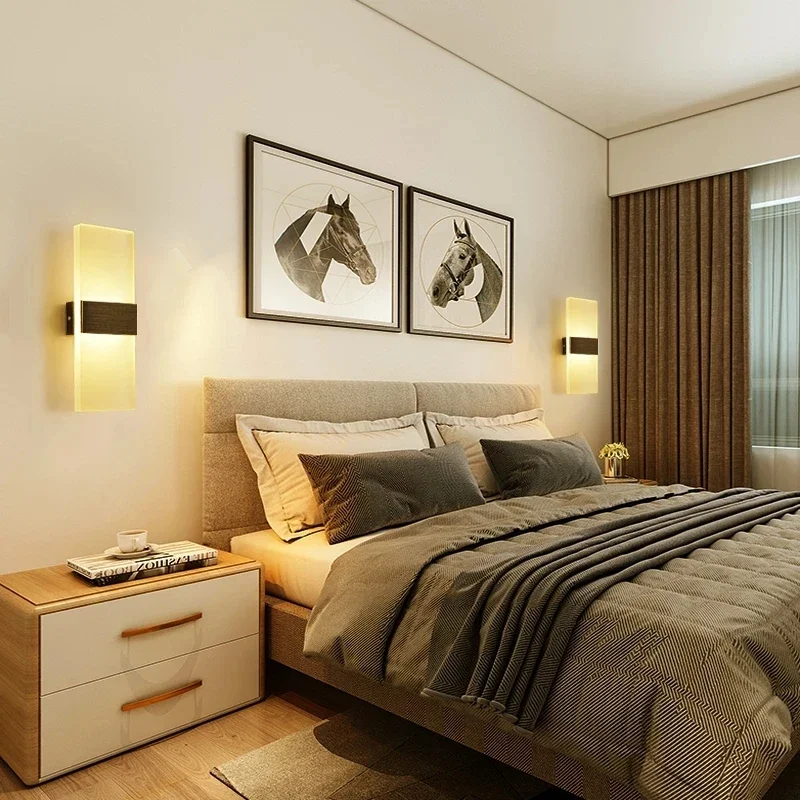 Applique Murale Moderne à Gradation en Continu, Fonctionnant sur Piles, en Acrylique, Rechargeable par LED