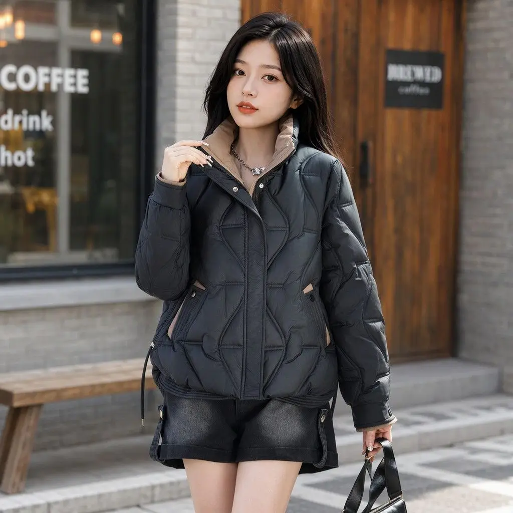Down Cotton-padded Coat Women Parkas 2027New Winter Warm Cotton Padded Jacket Fashion Western Style Outwear Short Female Outcoat