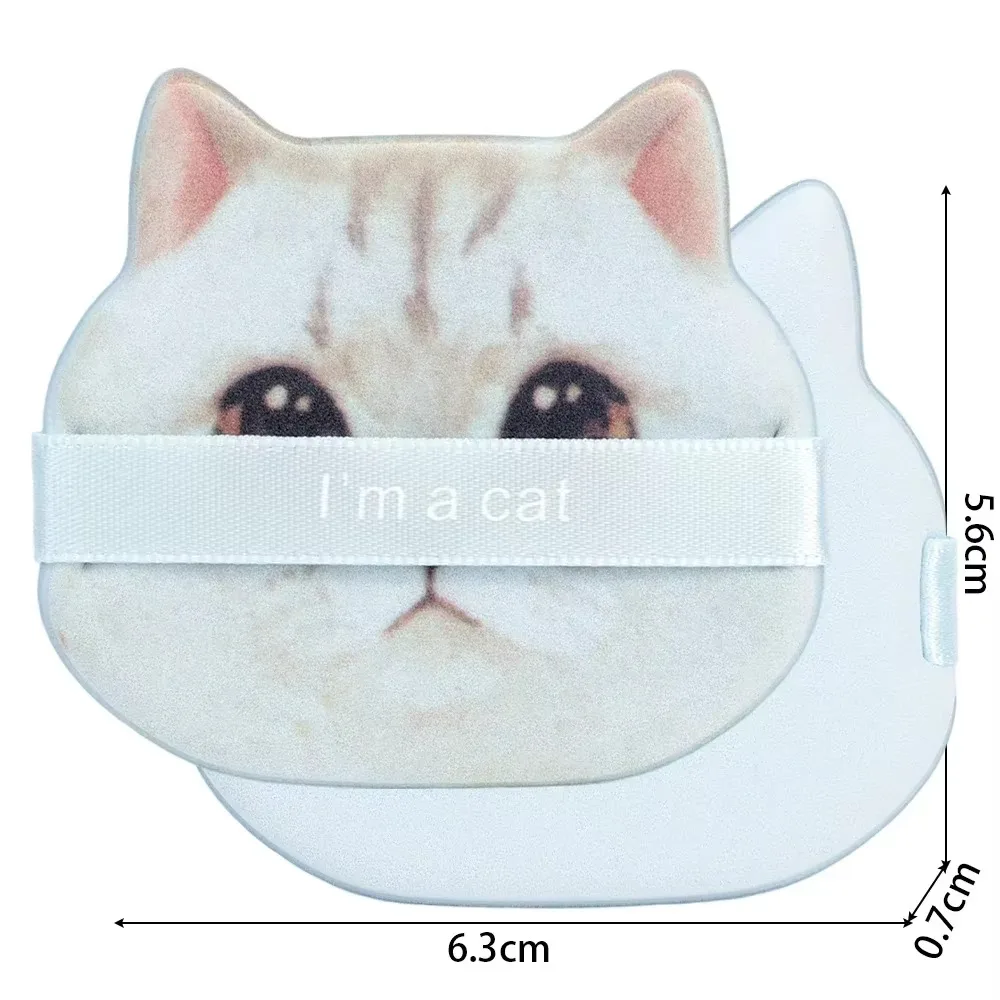 1-4 pièces Double face chat coussin d'air poudre bouffée douce réutilisable lavable maquillage éponge bouffée humide sec utilisation fond de teint éponge