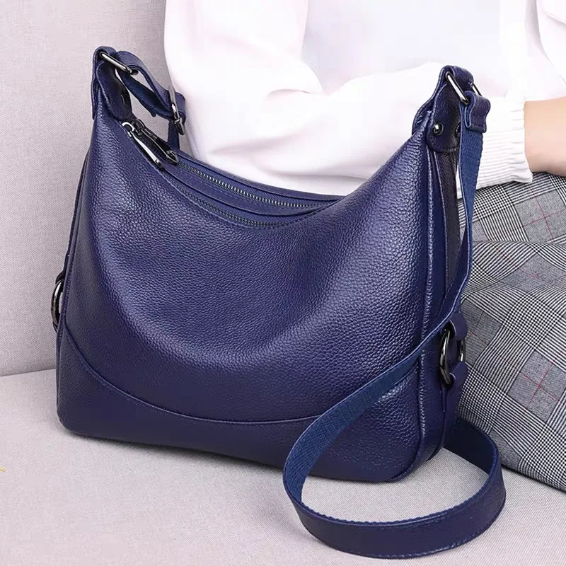 Fashion Women Bag Cowhide Handbag Crossbody Bag Shoulder Bags Luxury Trend  New Zipper Solid ColorHigh Quality Genuine Simple