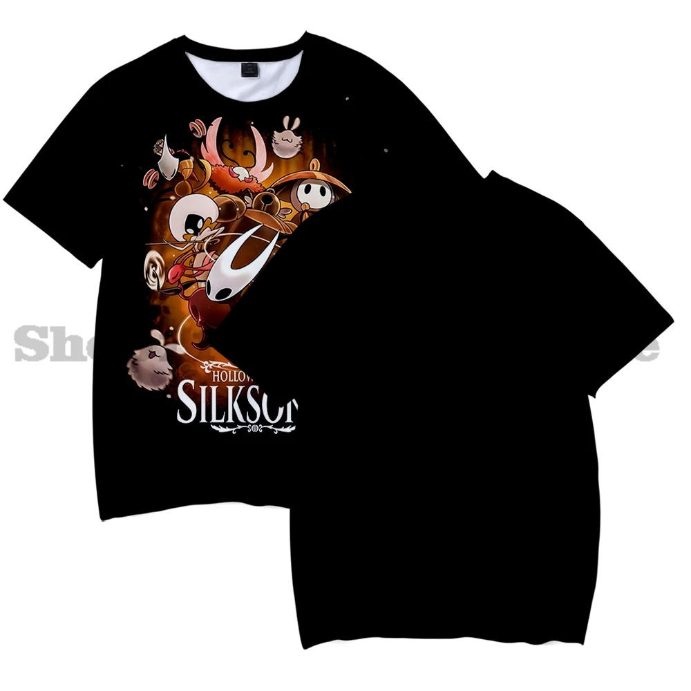 

Футболка Hollow Knight Silksong Game Merch с круглым вырезом и коротким рукавом с 3D принтом, летняя мужская/женская уличная футболка в стиле Харадзюку, стиль3