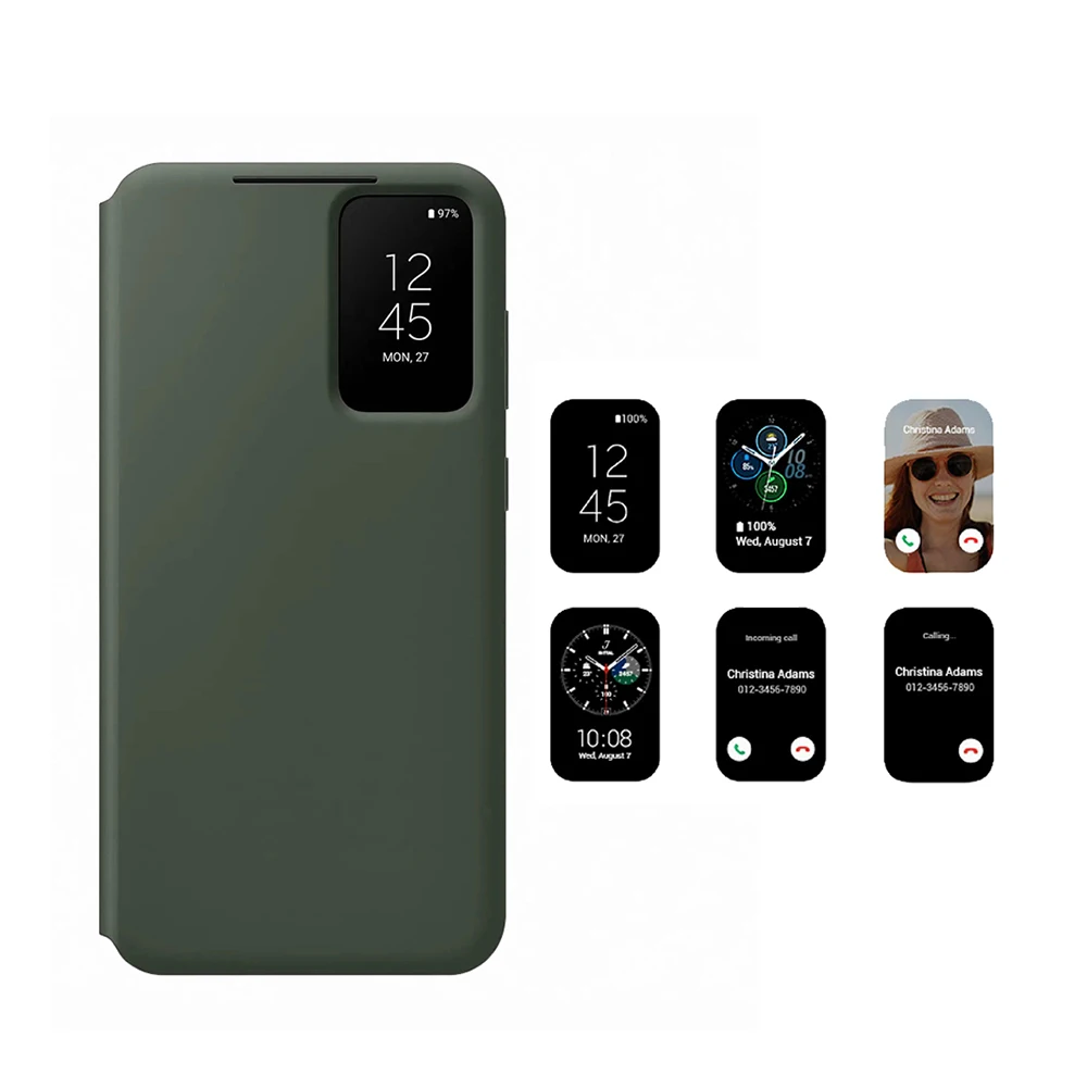 Oryginalne etui portfelowe Samsung Galaxy S23 S-View z ochroną, uchwytem na karty, okienkiem na odcisk palca i przezroczystym okienkiem EF-ZS911 — zdjęcie produktu 2