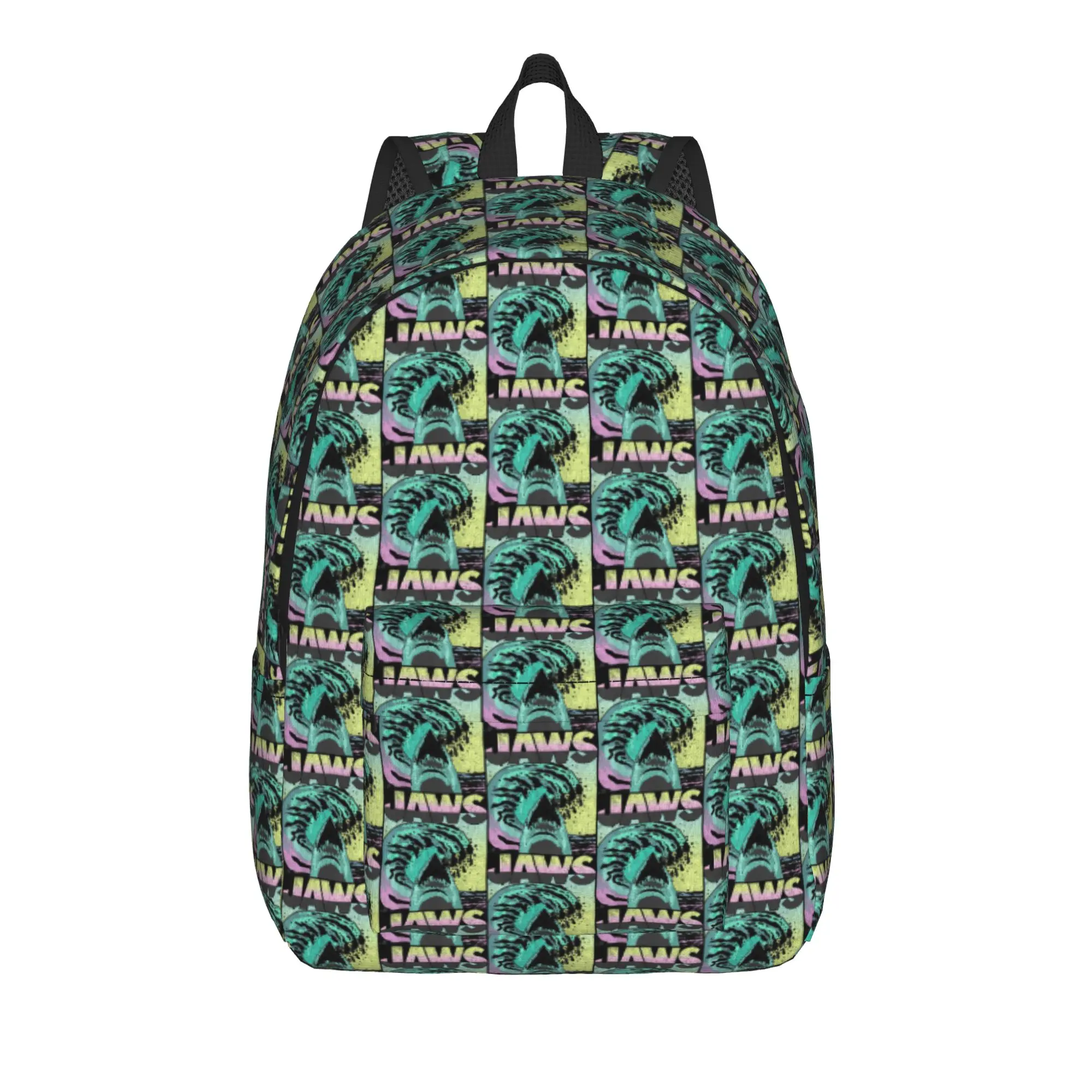 Jaws Retro Wave Poster Backpack  Outdoor Backpacks Teen Design Big School Bags Fun Rucksack