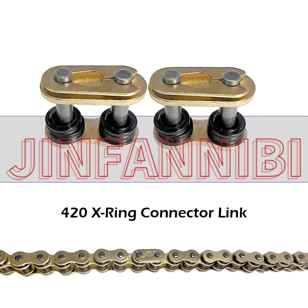 Gold 420 X-Ring Chain 134 Links w/ Connecting Master Link for Touring Motorcycle