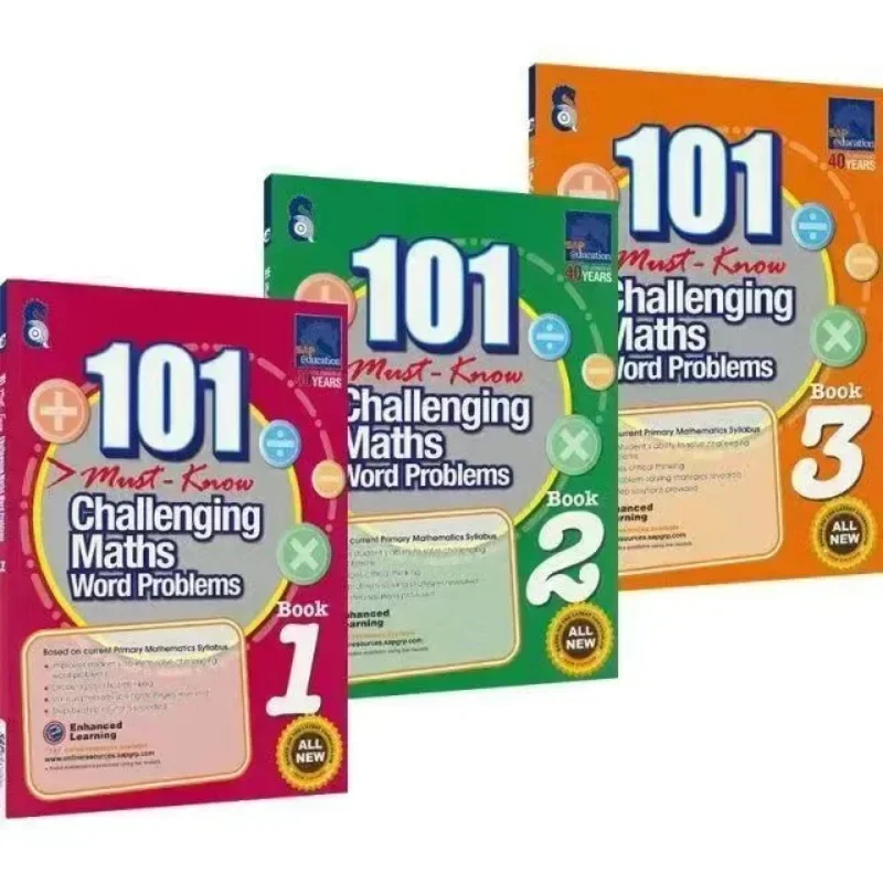 6 Books/Set 101 Challenging Maths Word Problems Books Singapore Primary School Grade 1-6 Math Practice Early Education Book