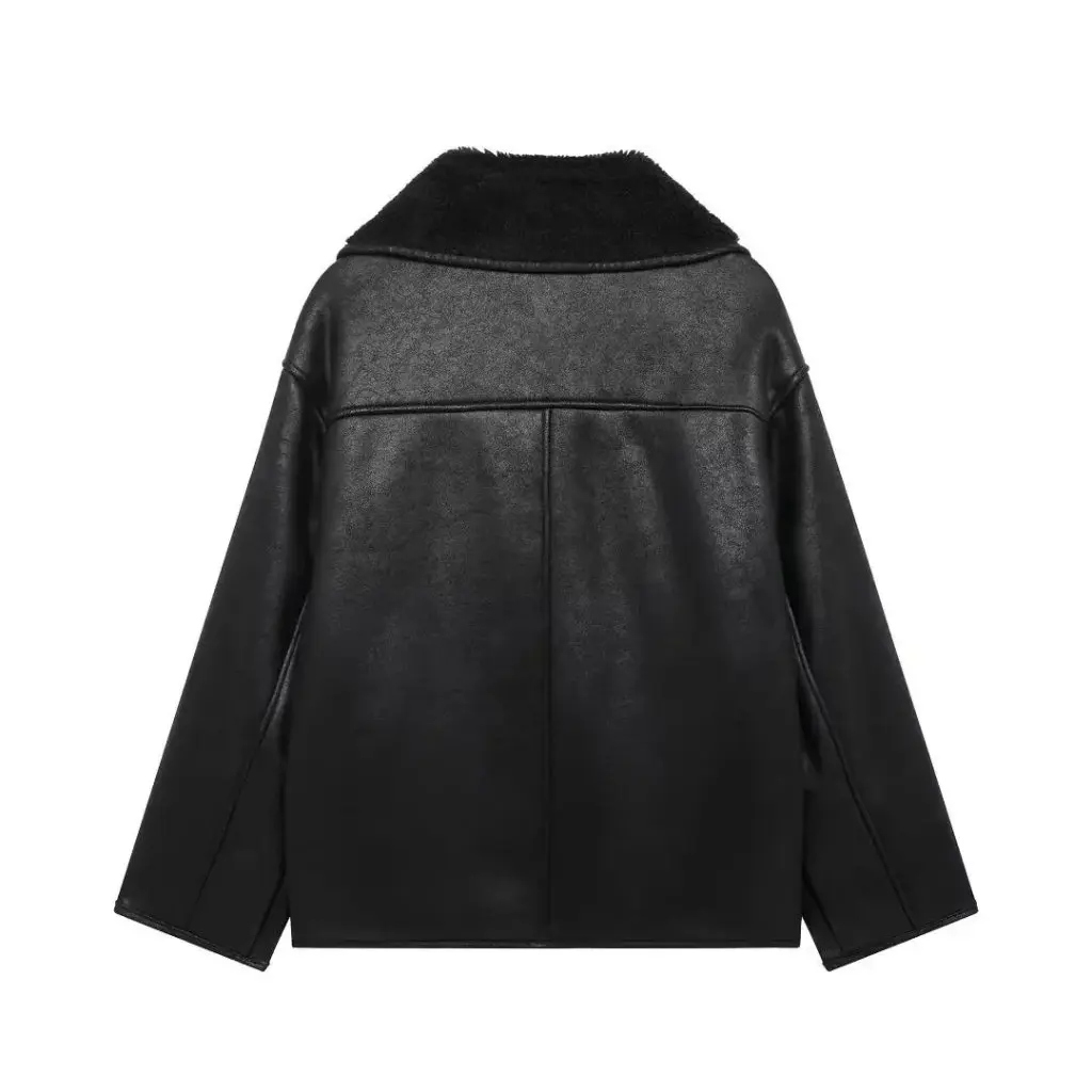 

Женская двусторонняя шуба, осенне-зимняя уличная модная верхняя одежда в европейском и американском стиле