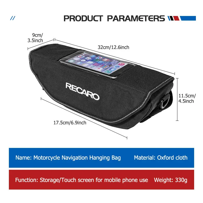 Motorcycle Luggage Tanklock Backpack Phone Navigation Sport Bag For Recaro view 6