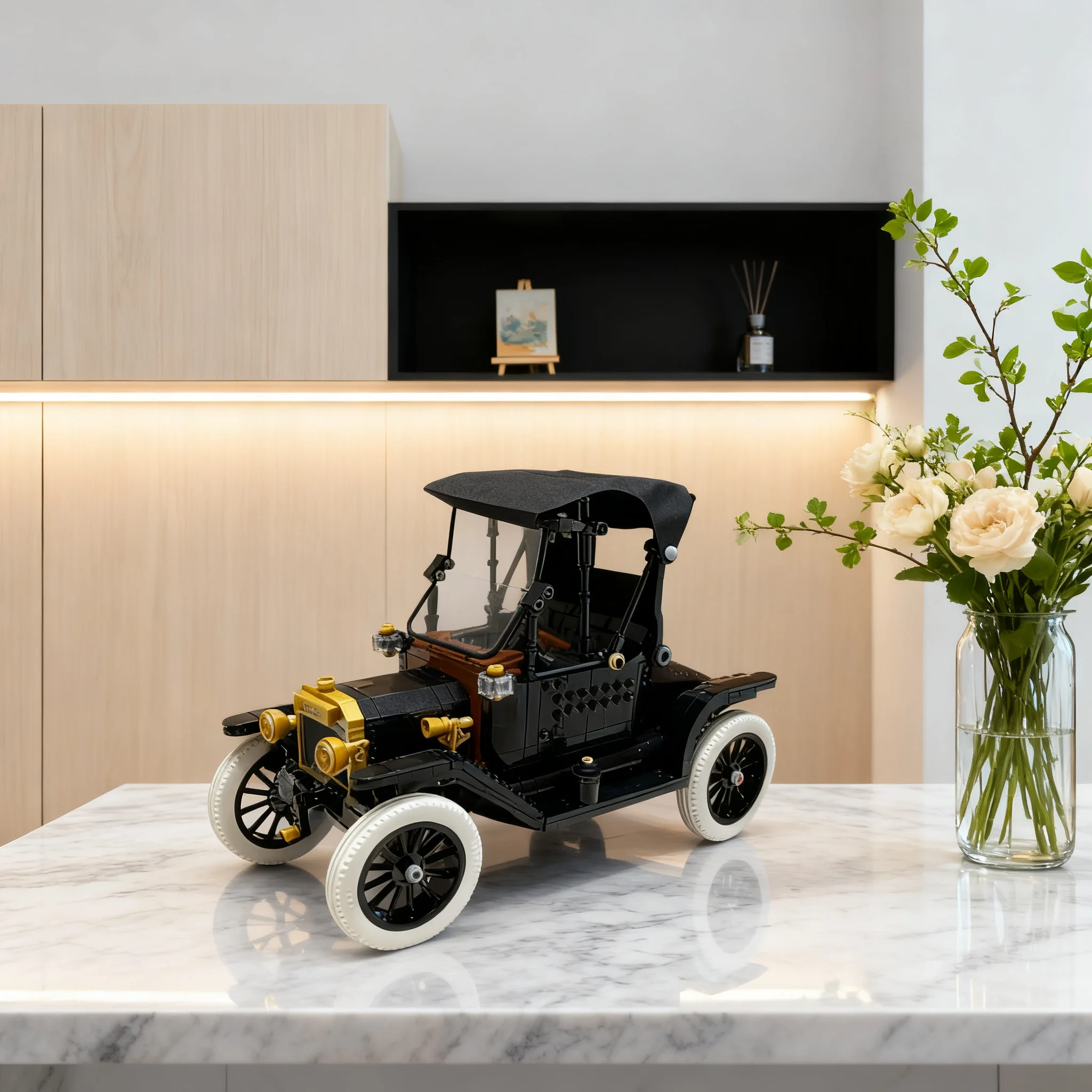 1073 Teile MOC RC Ford Model T 1 Ikonen-Modellbausatz Architektur-Spielzeug Weihnachtsgeschenk Geburtstagsgeschenk Kreatives DIY-Bauset