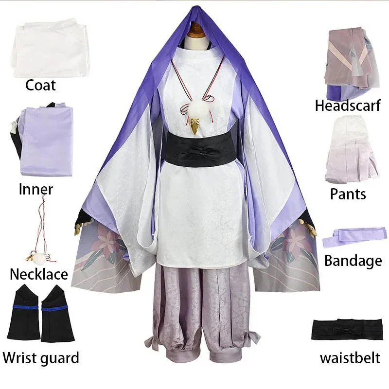 Wanderer Cosplay Costume Textured fabric Kunikuzushi Kimono With Headscarf  For Anime Comic Con Balladeer Scaramouche Outfits