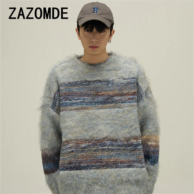 ZAZOMDE-Pull Dégradé pour Homme, Streetwear, Hip Hop, Y-Harajuku, Couple, Vêtements, Automne, Hiver, Nouveau