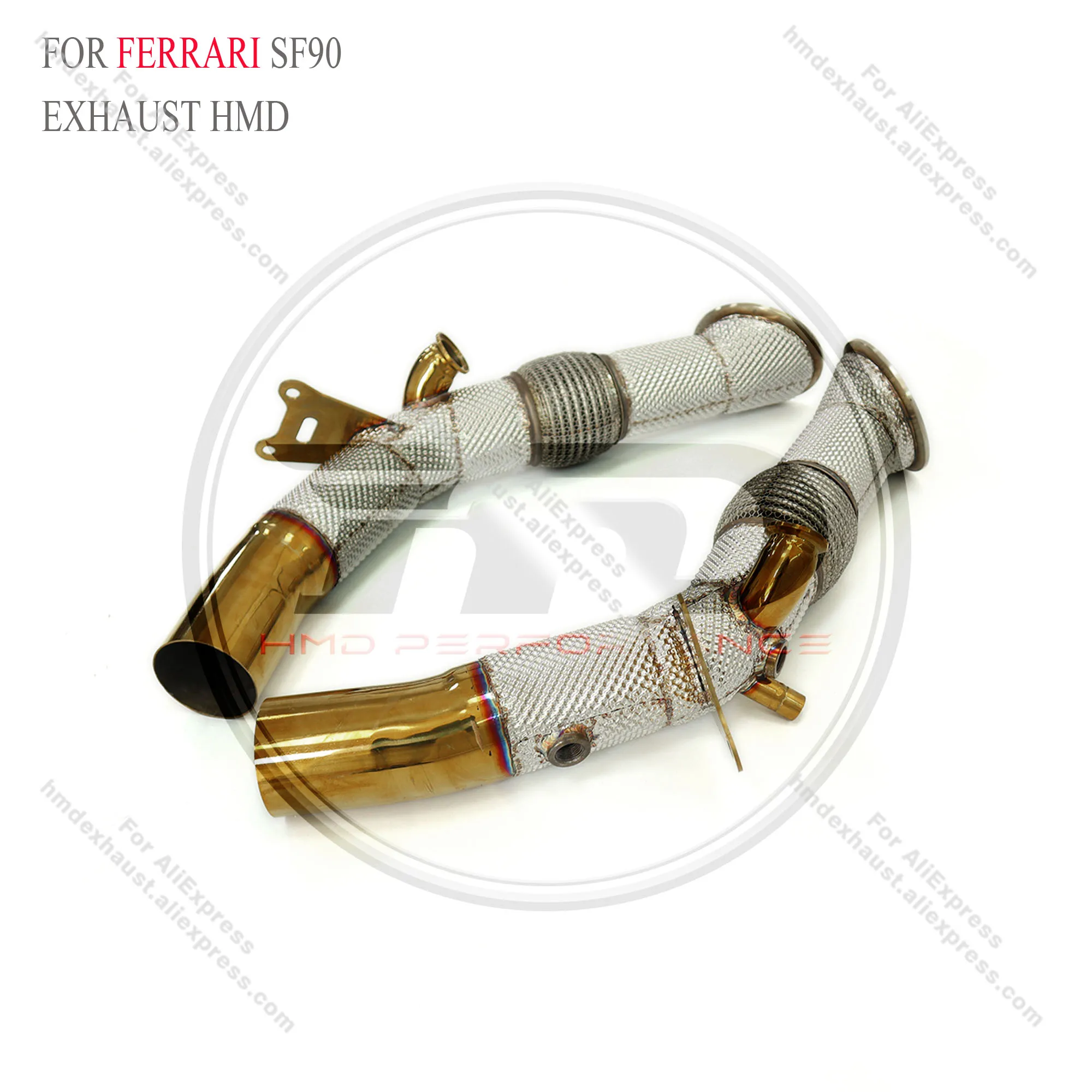 HMD Exhaust System Stainless Steel Performance Downpipe for Ferrari SF90 2019+ With Heat Shield