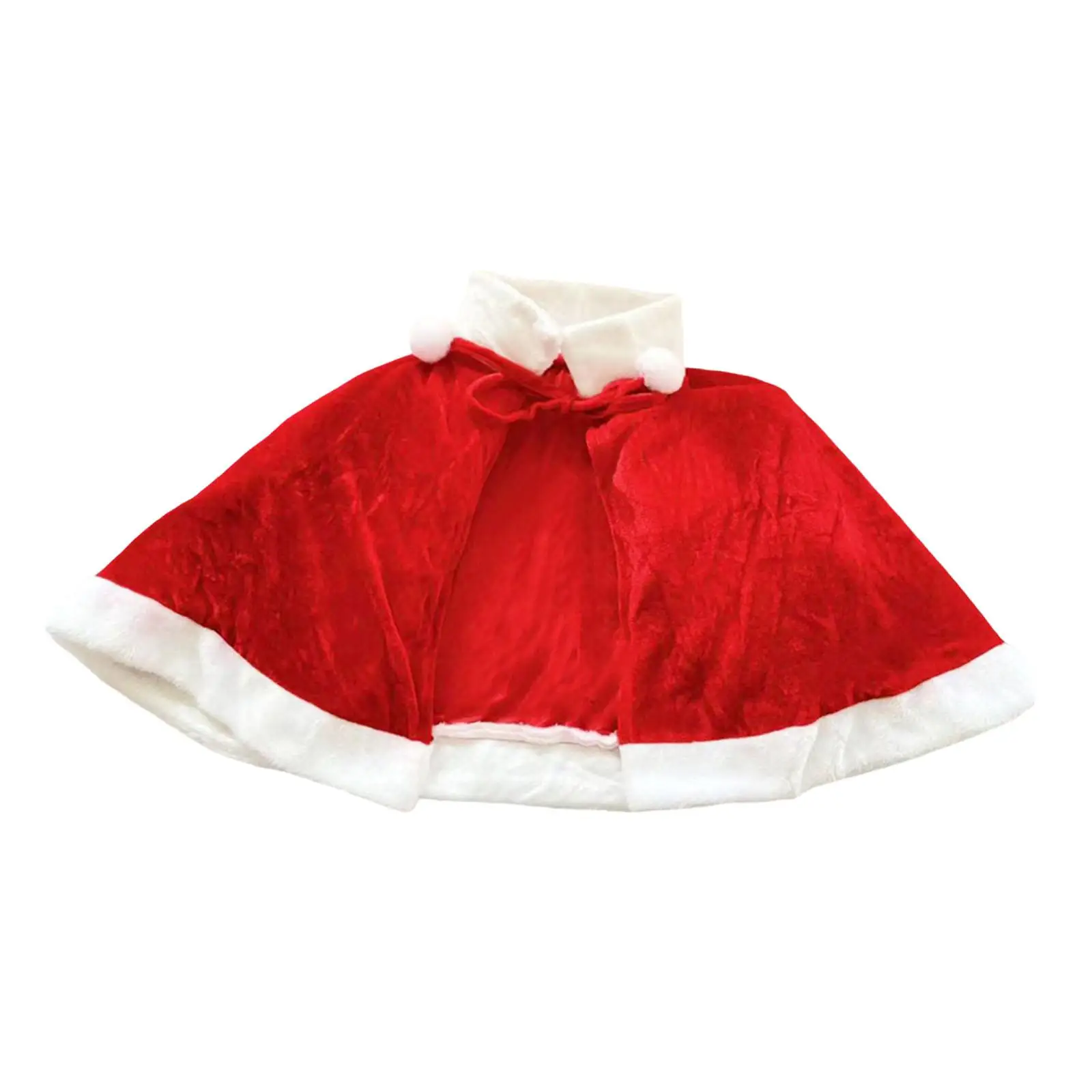 Red Cape Christmas Cloak for Girls Velvet Santa Cosplay Costume Holiday Outfit Party Photo Prop for Kids