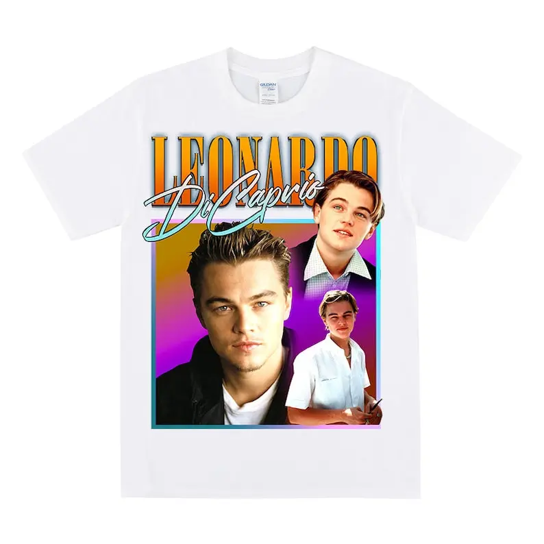 LEONARDO DICAPRIO Homage T-shirt For Women, Leonardo Dicaprio Tshirt, Leonardo DiCaprio Shirt, Vintage 90s T Shirt, Celebrity Th