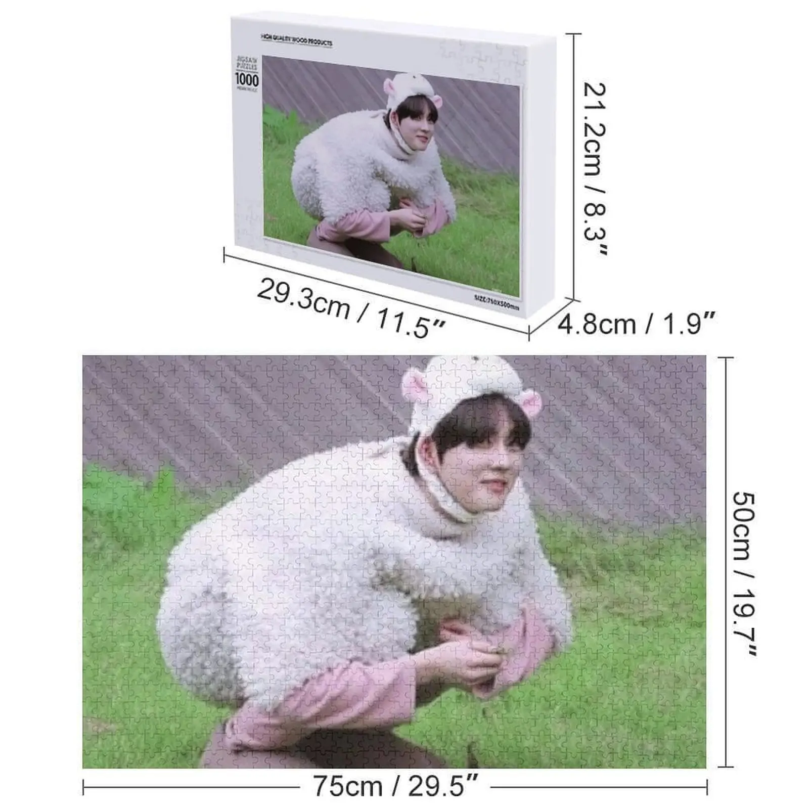 sheep jungwon Jigsaw Puzzle Wooden Name Children Puzzle