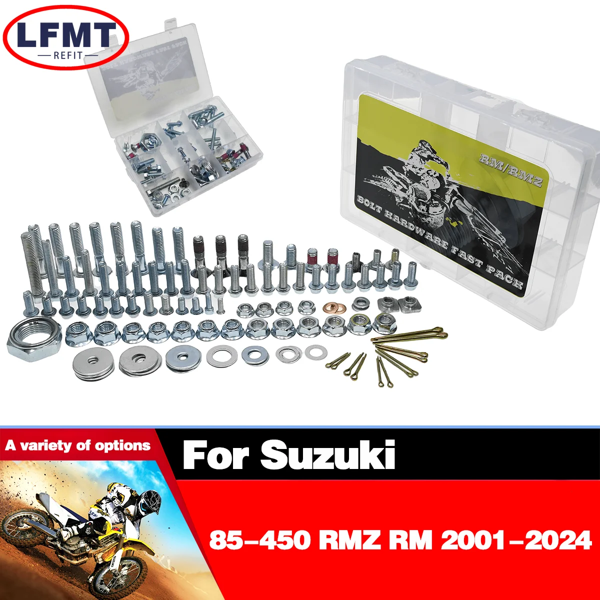 Kit completo de fixação de plástico para motocicleta, parafuso de hardware estilo fábrica para suzuki rm drz rmx rmz 85 125 250 350 450 rmz250 2001-2025