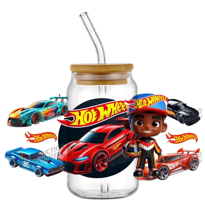Popular racing series Easy Peel Waterproof UV DTF Cup Wraps 3D Crystal Stickers DIY Decoration Transfers 16oz Home decor
