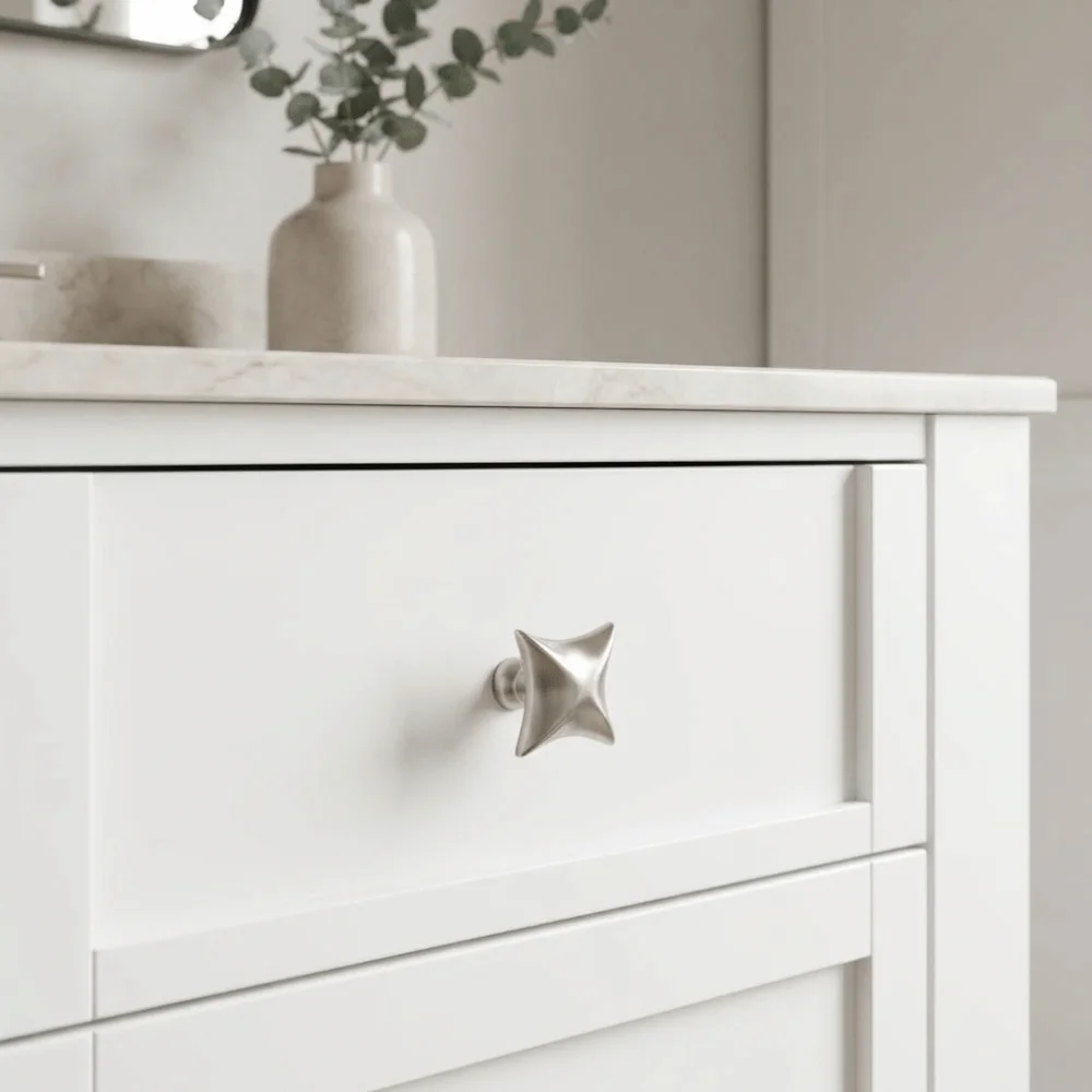 Four Point Star Cabinet Knobs Modern Minimalist Zinc Alloy Furniture Handles Nordic Light Luxury Compact Star-Shaped