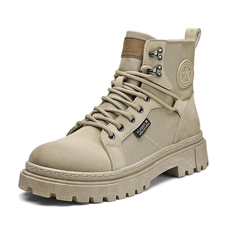 

VIPOL Man Shoes Platform Lace Up Rubber Boots for Men High Cut Spring Autumn Quality Y2k Vintage Retro Designer Casual