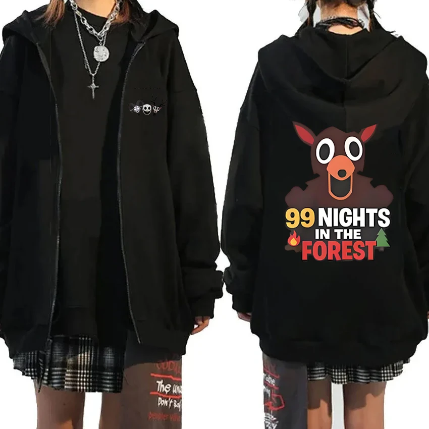

New Cartoon Manga 99 Nights in The Forest Double Sided print Hoodie Men women harajuku Fleece Zipper Coat Jacket Unisex pullover
