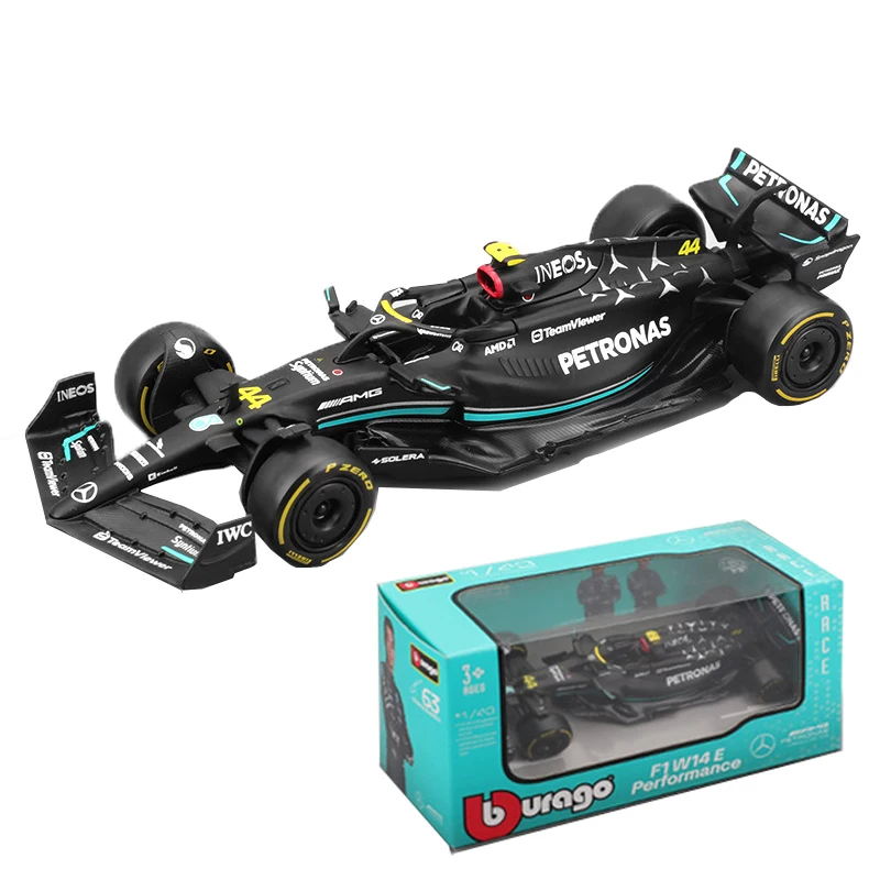 Bburago 2023 1:43 F1 Mercedes-AMG W14 #44 Hamilton #63 Russell Formula One lloy Racing Die Static Collection Model Car Toy Gift