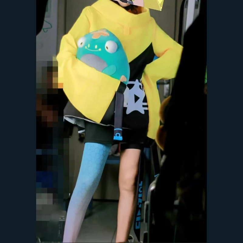 

Game Violet Iono Cosplay Costume Women Yellow Jacket Colorful Legging Headgear Full Set Halloween Carnival Party Outfits
