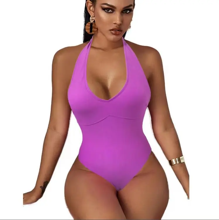 

Bathing Suit Women Solid Color One-piece Bikini Hot Spring Vacation Swimsuit To Cover The Belly And Look Thin And Sexy Swimsuit