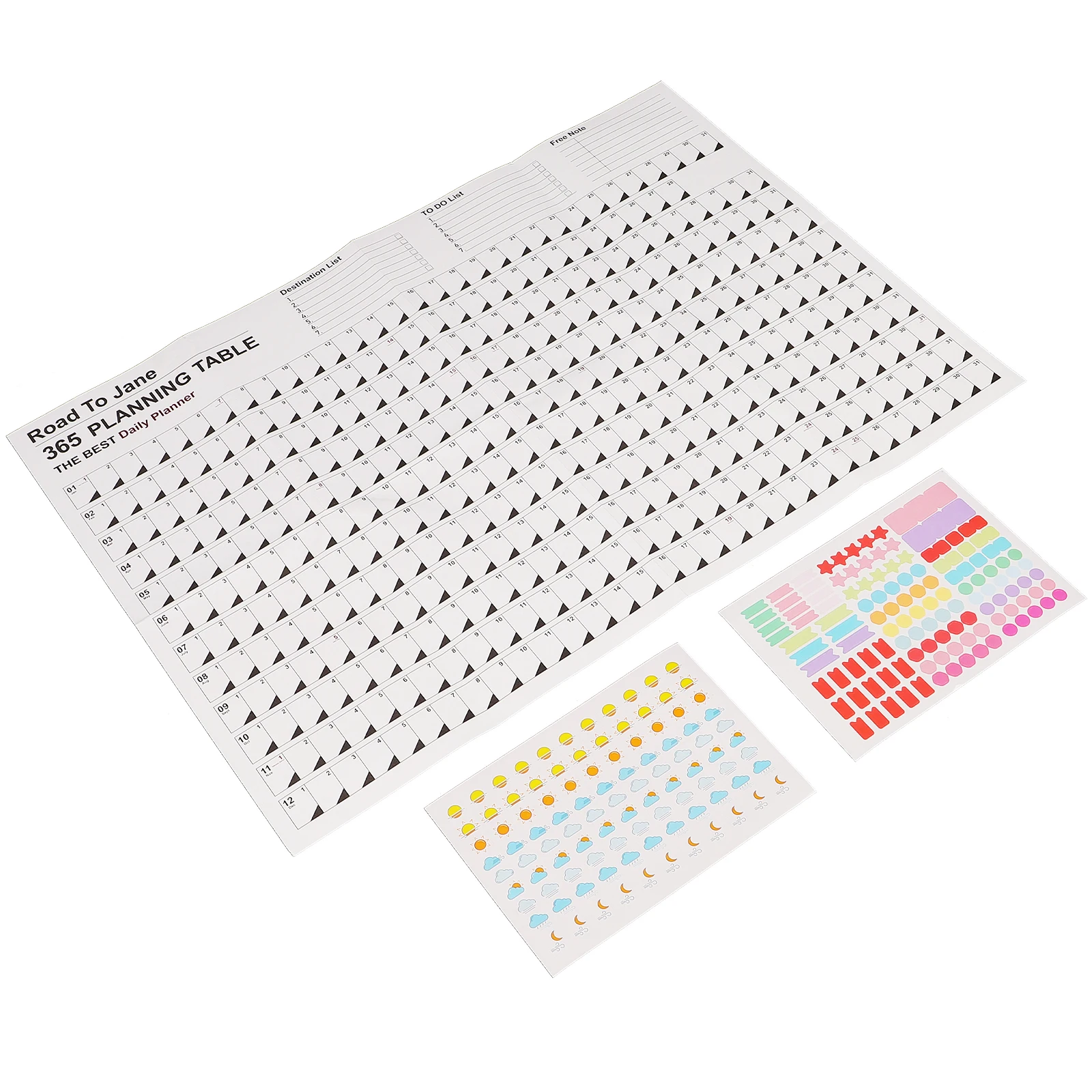 2 قطعة ملصق تقويم معلق على الحائط خفيف الوزن وقوي وموفر للمساحة مخطط شهري للمنزل والمكتب والنوم والتقويم السنوي
